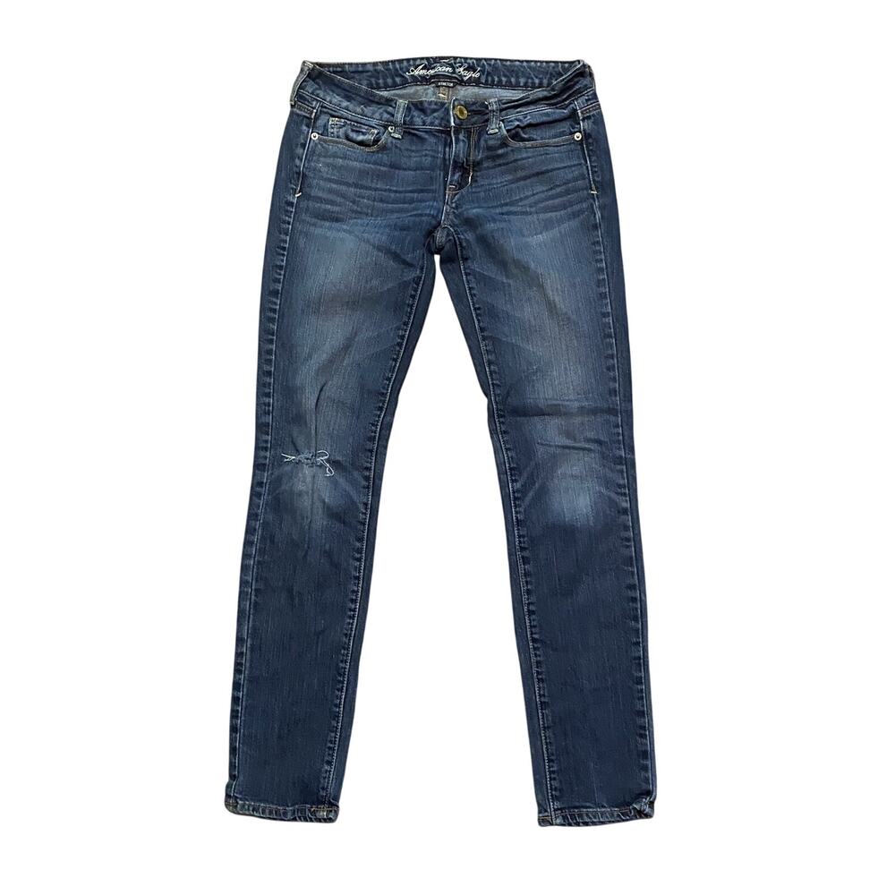 American Eagle Skinny Stretch Medium Wash Denim Blue Jeans Womens Size 2
